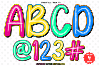 Rainbow Dolly Neon Font for Creative Design Projects